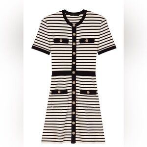 NWT Maje Striped Rib Knit Dress